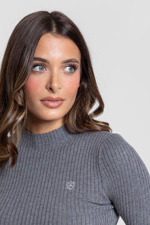 Jersey Cuello Caja Ceñido Gris