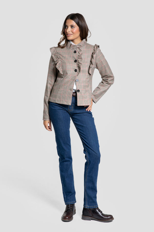 Chaqueta Volante Burdeos