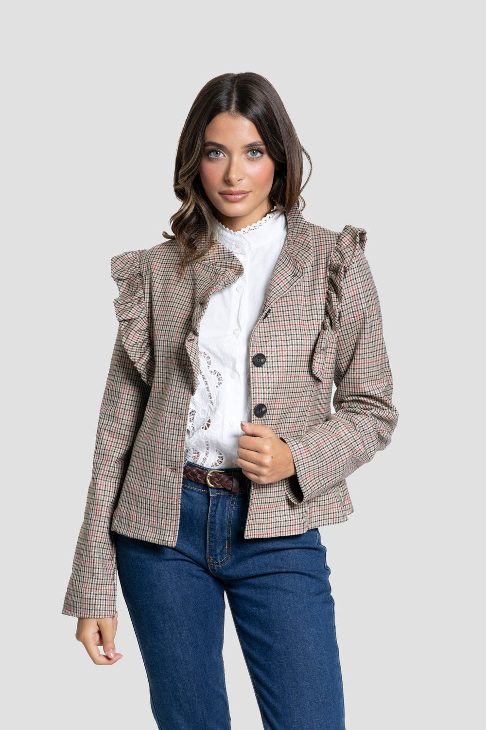 Chaqueta Volante Burdeos