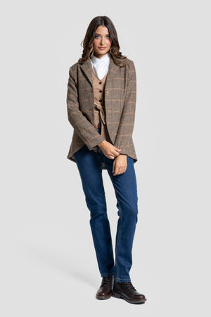 Chaqueta Tweed Marrón Cuadros