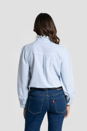 Camisa Volantes Celeste