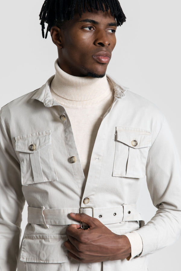 Sahariana Cinturon Hueso