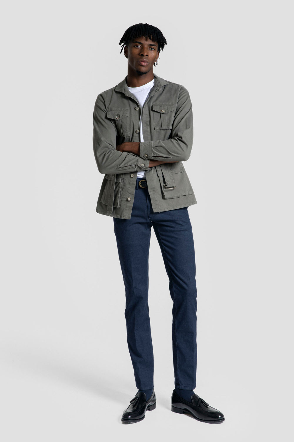 Sahariana Cinturon Kaki