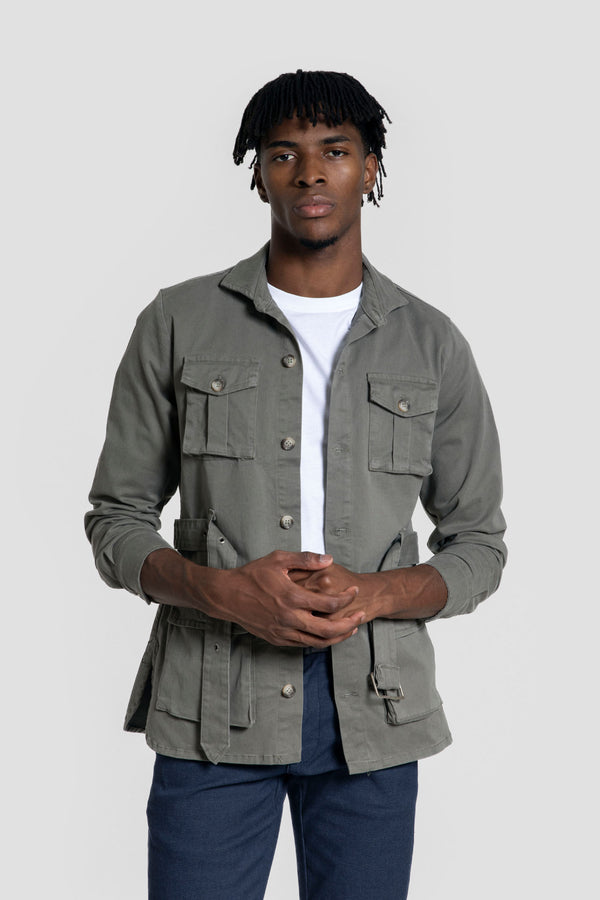 Sahariana Cinturon Kaki