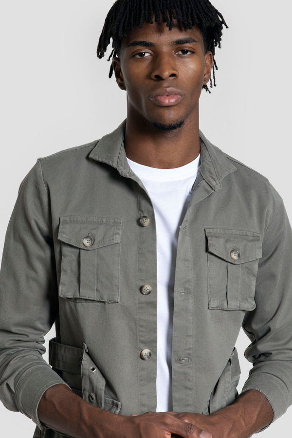 Sahariana Cinturon Kaki