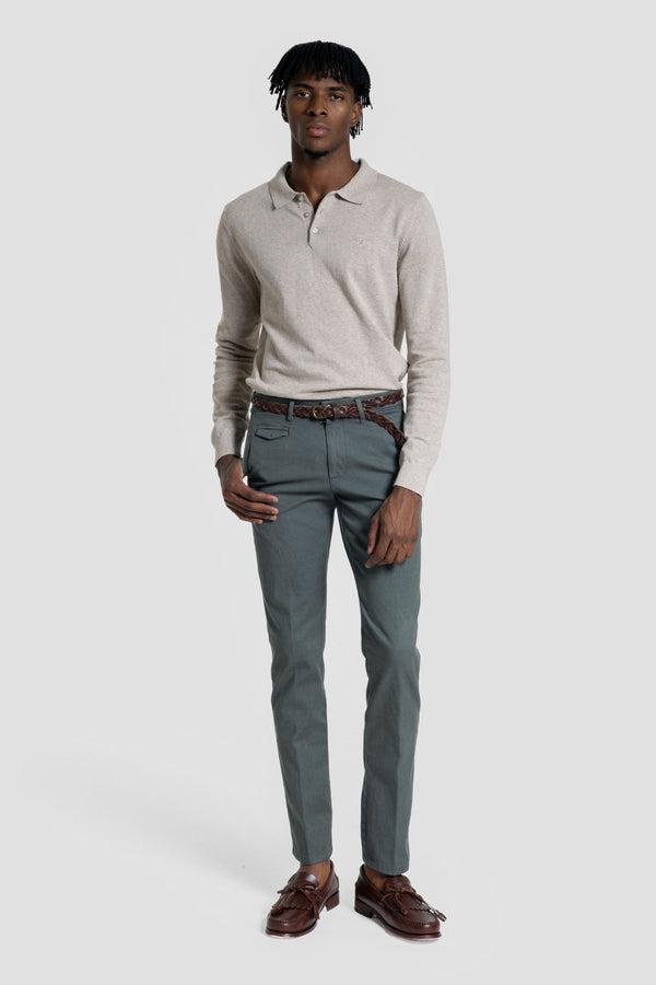 Polo Manga Larga Hueso