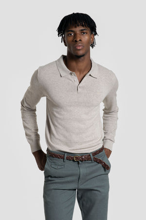 Polo Manga Larga Hueso