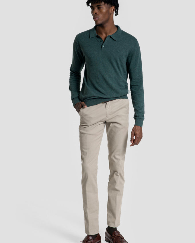 Long-Sleeve Polo Neck Top