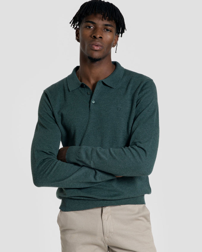 Long-Sleeve Polo Neck Top