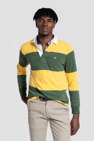 Polo Manga Larga Rayas Amarillo