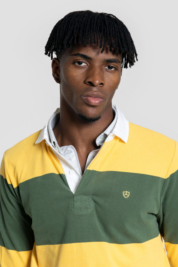 Polo Manga Larga Rayas Amarillo