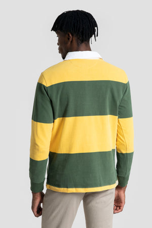 Polo Manga Larga Rayas Amarillo