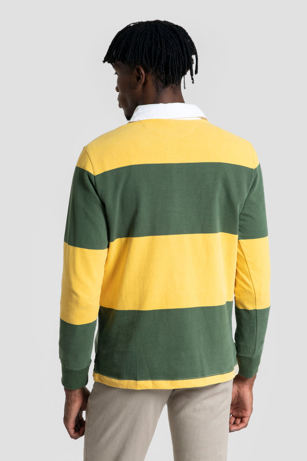 Polo Manga Larga Rayas Amarillo
