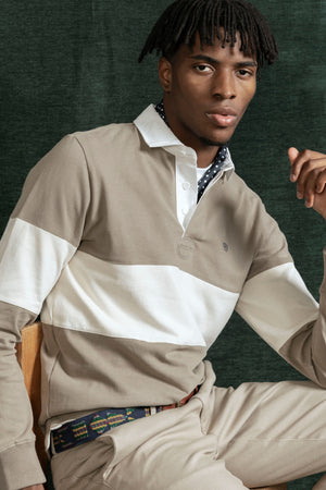 Polo Manga Larga Raya Ancha