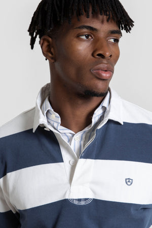 Polo Manga Larga Rayas Índigo - Legado