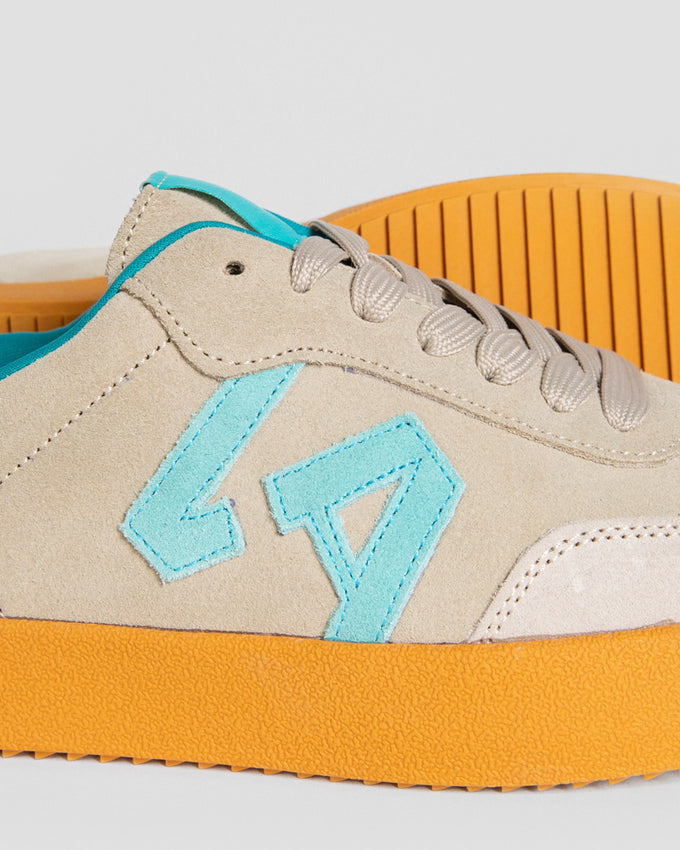 Zapatillas Gris Topo con Turquesa