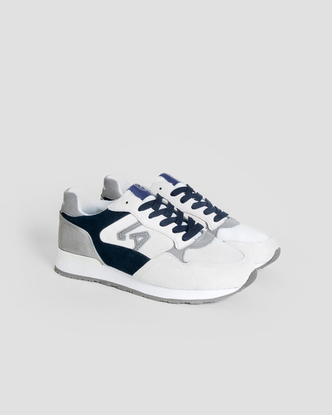 Zapatillas Deportivas Blancas con Azul y Gris para Hombre