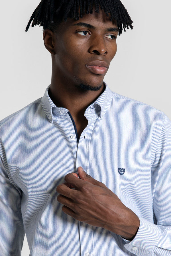 Camisa Rayas Azul Marino
