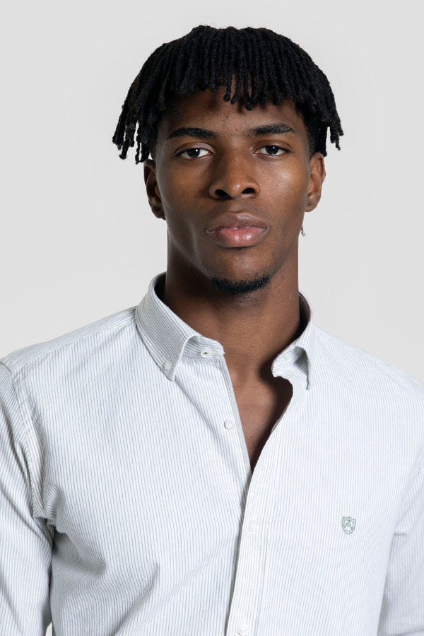 Camisa Rayas Verde Hoja