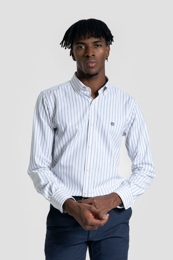 Camisa Doble raya Celeste