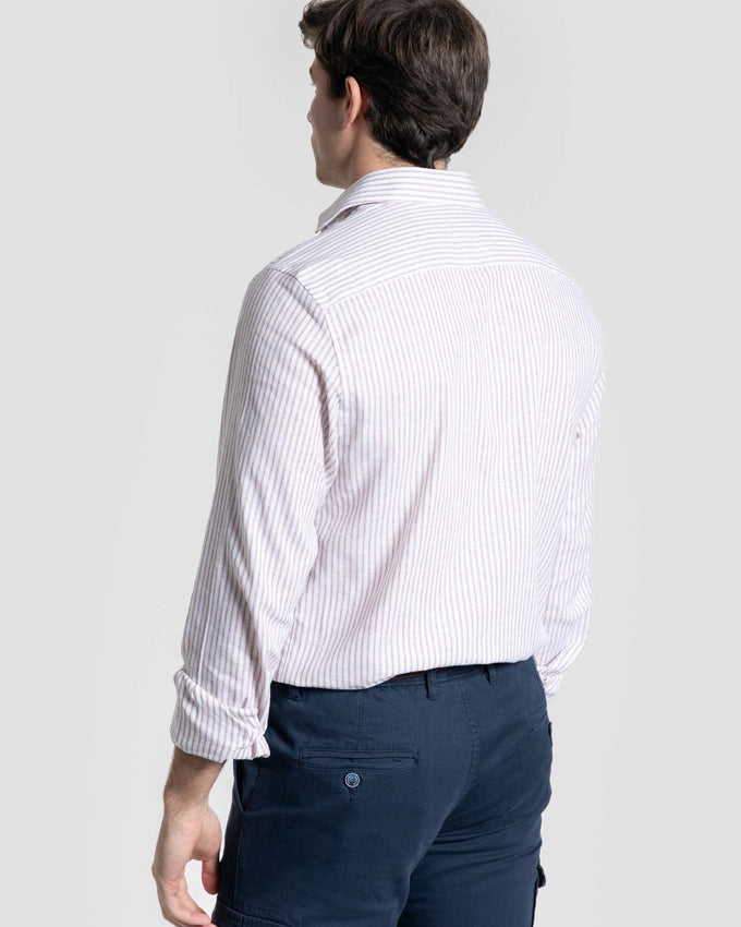Camisa Rayas en Camel