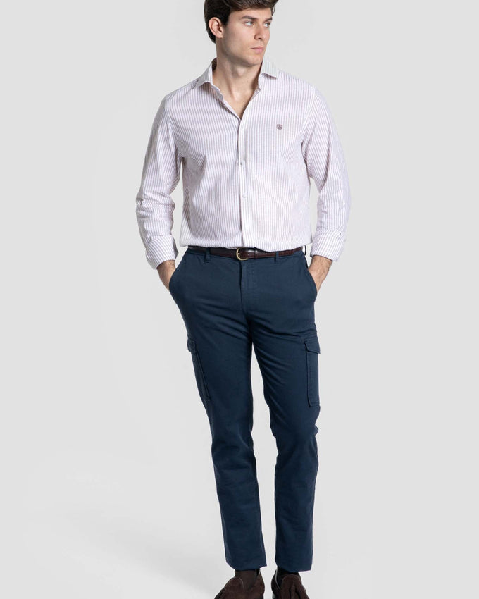 Camisa Rayas en Camel