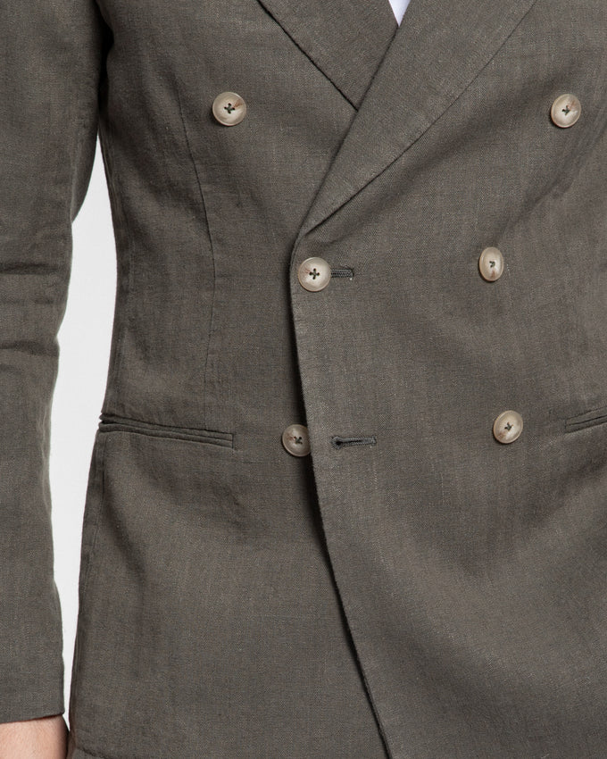 Khaki Herringbone Blazer