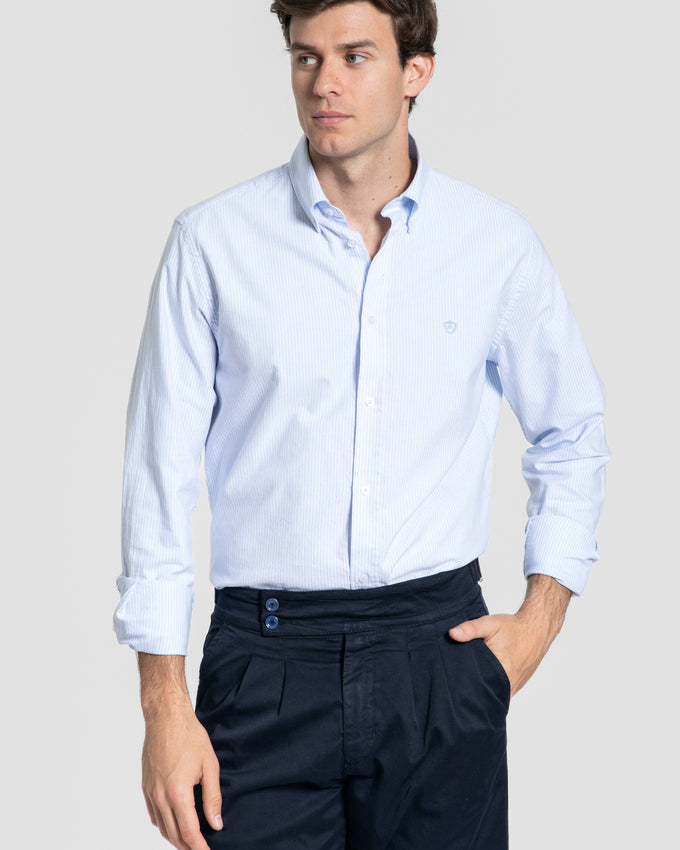 Camisola listrada azul-clara