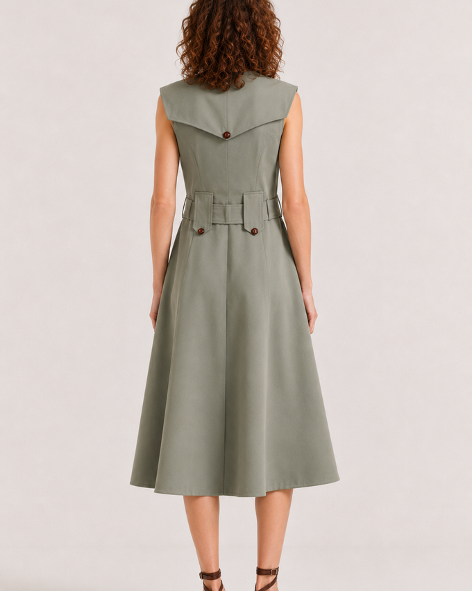 Khaki Midi Dress