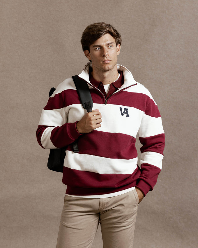 Sudadera de Rayas Burdeos