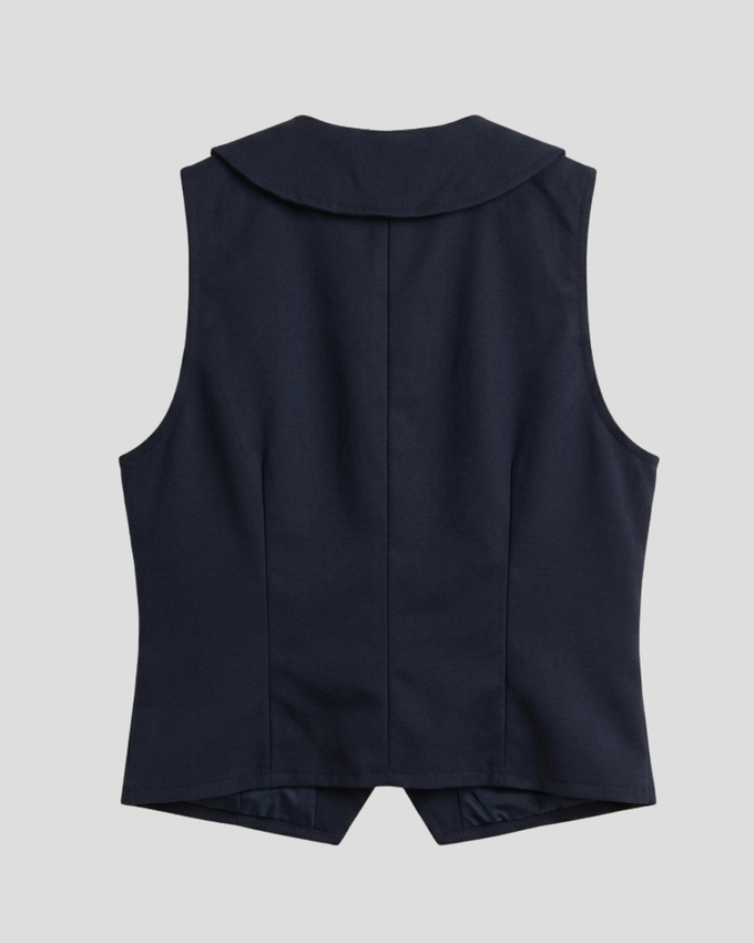 Chaleco Cuello Chal Azul Marino