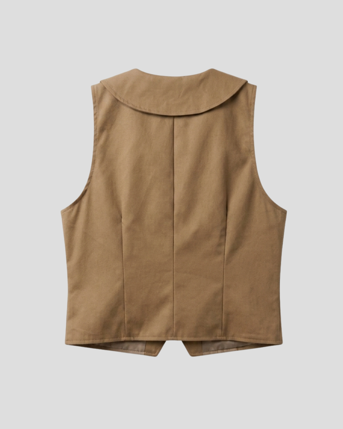 Chaleco Cuello Chal Camel