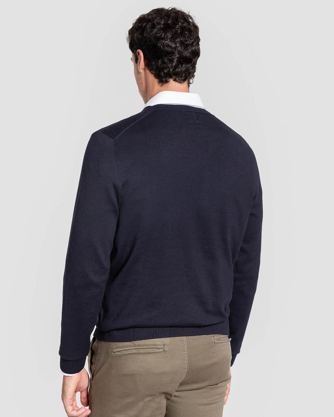 Jersey Cuello V Bordado Caballo