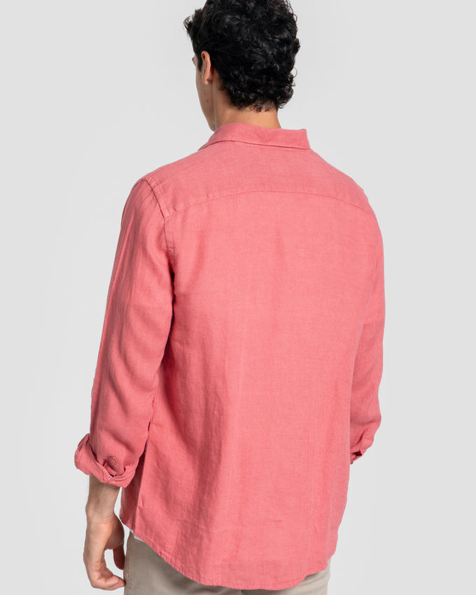 Coral Linen Shirt