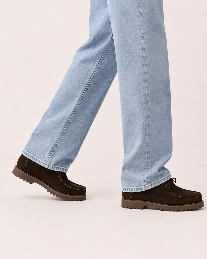 Zapato Serraje Marrón Oscuro Suela Track