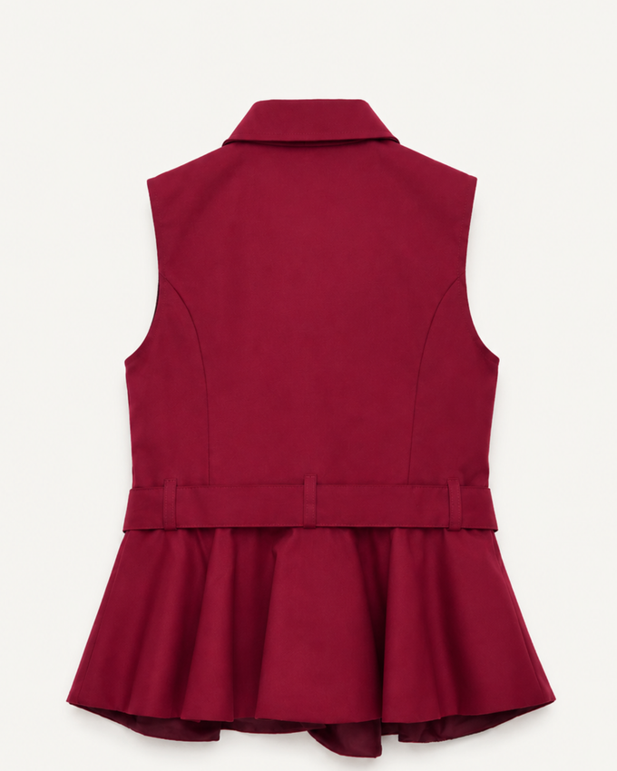 Chaleco Peplum Burdeos