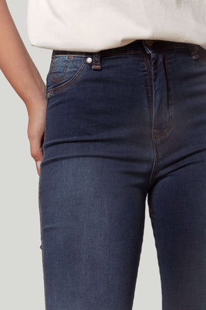 HIGH WAIST SKINNY BLUE PANTS