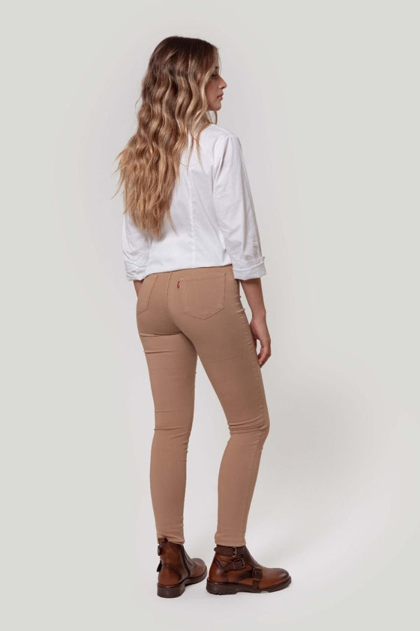 HIGH WAIST SKINNY CAMEL PANTS