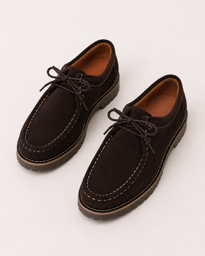 Zapato Serraje Marrón Oscuro Suela Track