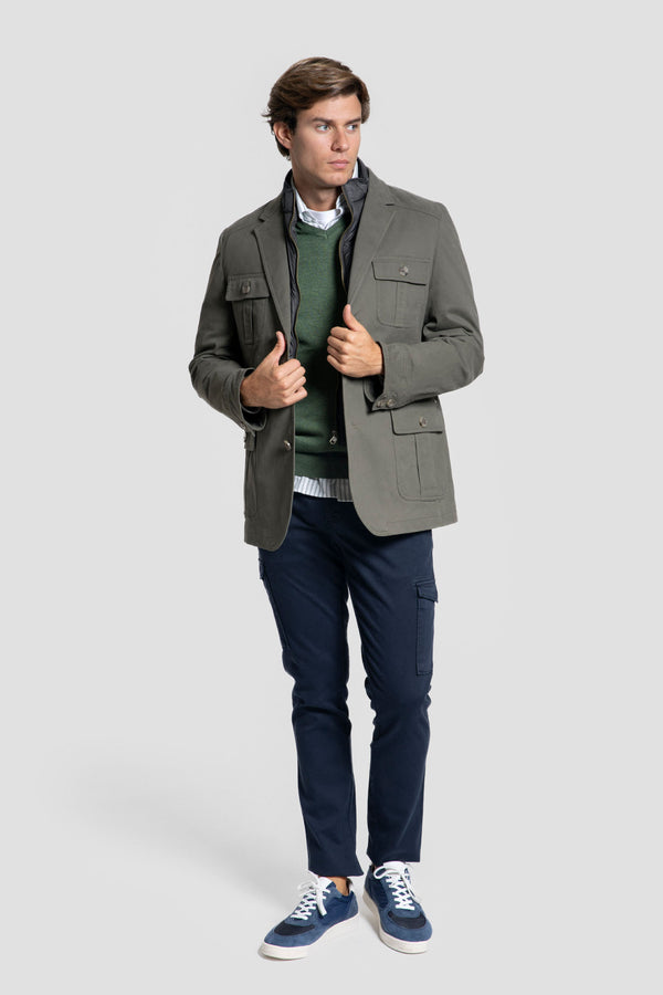 Chaqueta Bolsillos Kaki