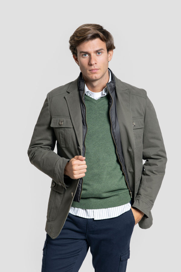 Chaqueta Bolsillos Kaki