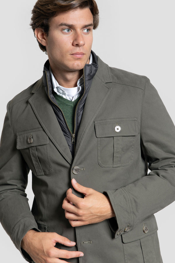 Chaqueta Bolsillos Kaki