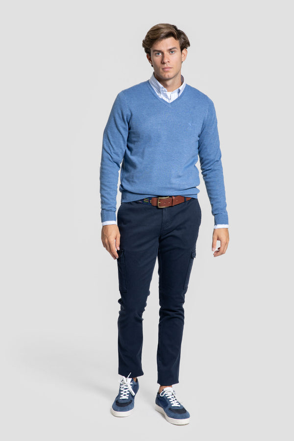 Jersey Cuello Pico Índigo - Raíces