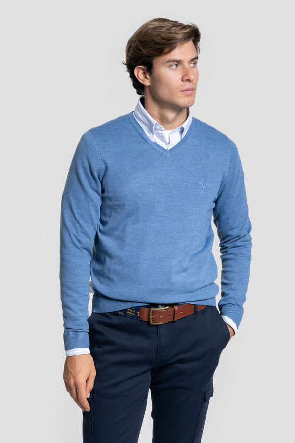 Jersey Cuello Pico Índigo - Raíces