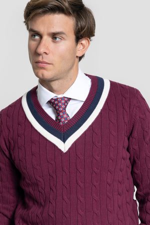 Jersey Cuello Pico Burdeos