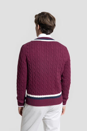 Jersey Cuello Pico Burdeos