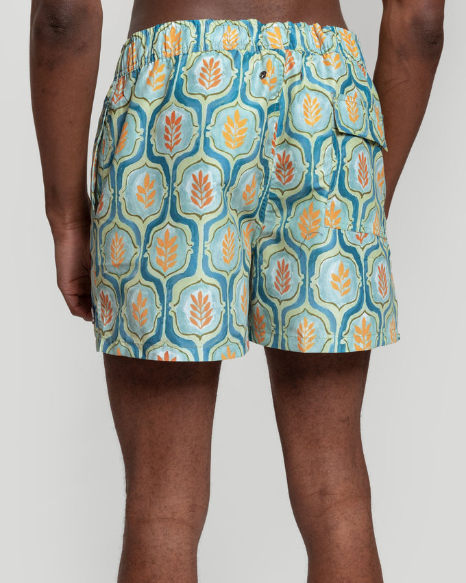 Fato de banho estampado verde-água