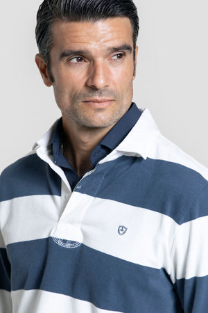 Polo Manga Larga Rayas Índigo - Legado