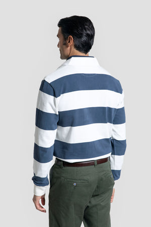 Polo Manga Larga Rayas Índigo - Legado