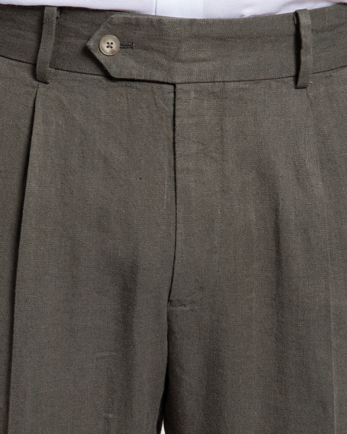Pantalón Pinzas Bota Ancha Kaki